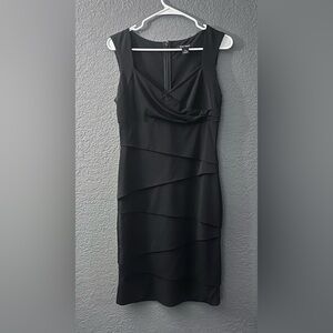 White House Black Market Layered Black Midi Dress